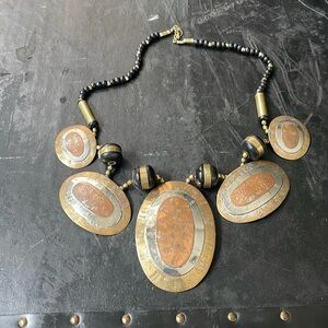 Vintage Brass/Silver/Copper Necklace